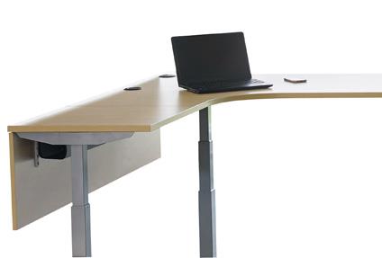 Rectangular desk Laminate Curved Modesty Panel Noce