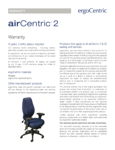 airCentric2 Warranty