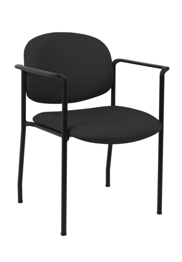 geoCentric Stacker with Arms from ergoCentric. Equipped with Black Frame and Black Seat/Back