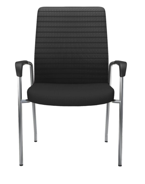 iCentric Mesh Guest Chair with Arms from ergoCentric. Equipped with Chrome Frame and Black Seat/Back