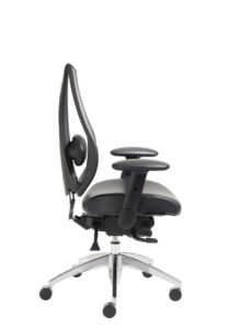 tCentric Hybrid Upholstered Seat Lumbar Support Adjustable Arms Chrome Accent Casters